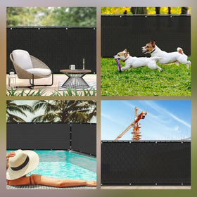 TOTU privacy screen with zipper installation and taut edge finish.