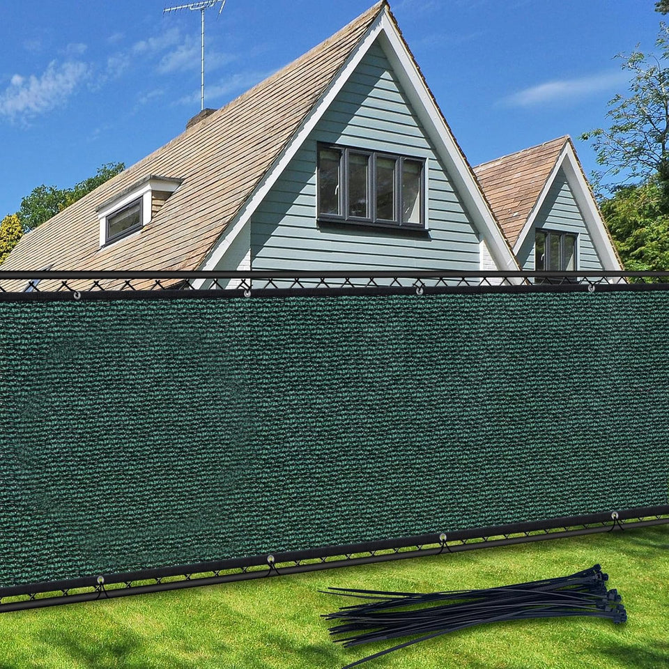 TOTU privacy screen fence in green enhances backyard privacy and visual appeal.