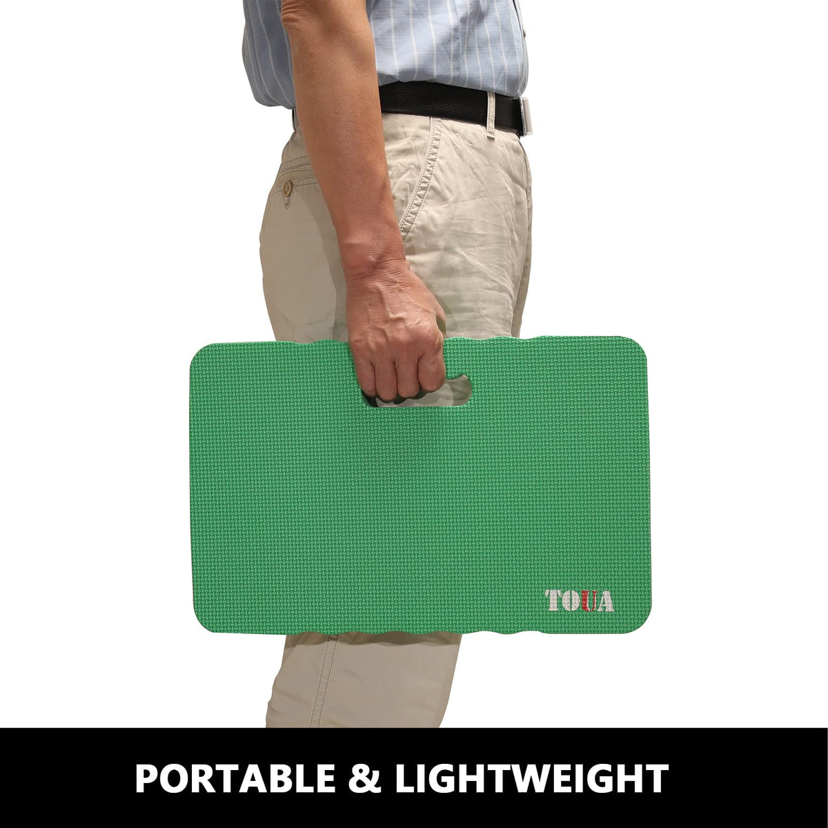 TOUA kneeling pad textured surface demonstrates non-slip grip for safety