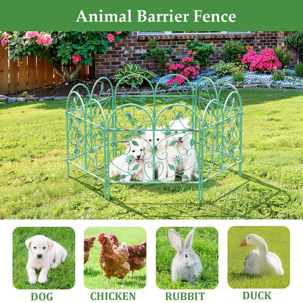 TOUFUN Garden Fence adds decorative privacy to yard edges.