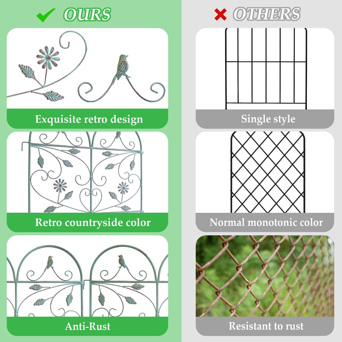 TOUFUN Fence border system highlights flower beds while keeping pets contained.