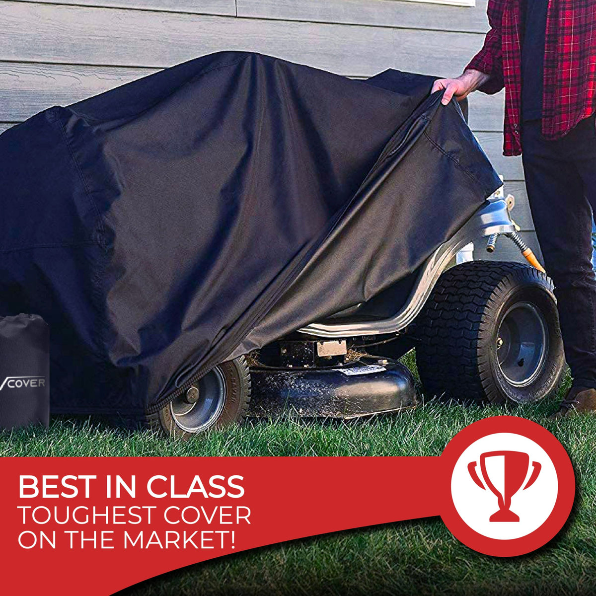 Tough Cover dust guard feature helps keep mower components cleaner.