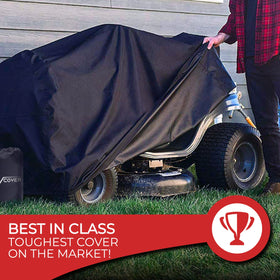 Tough Cover dust guard feature helps keep mower components cleaner.