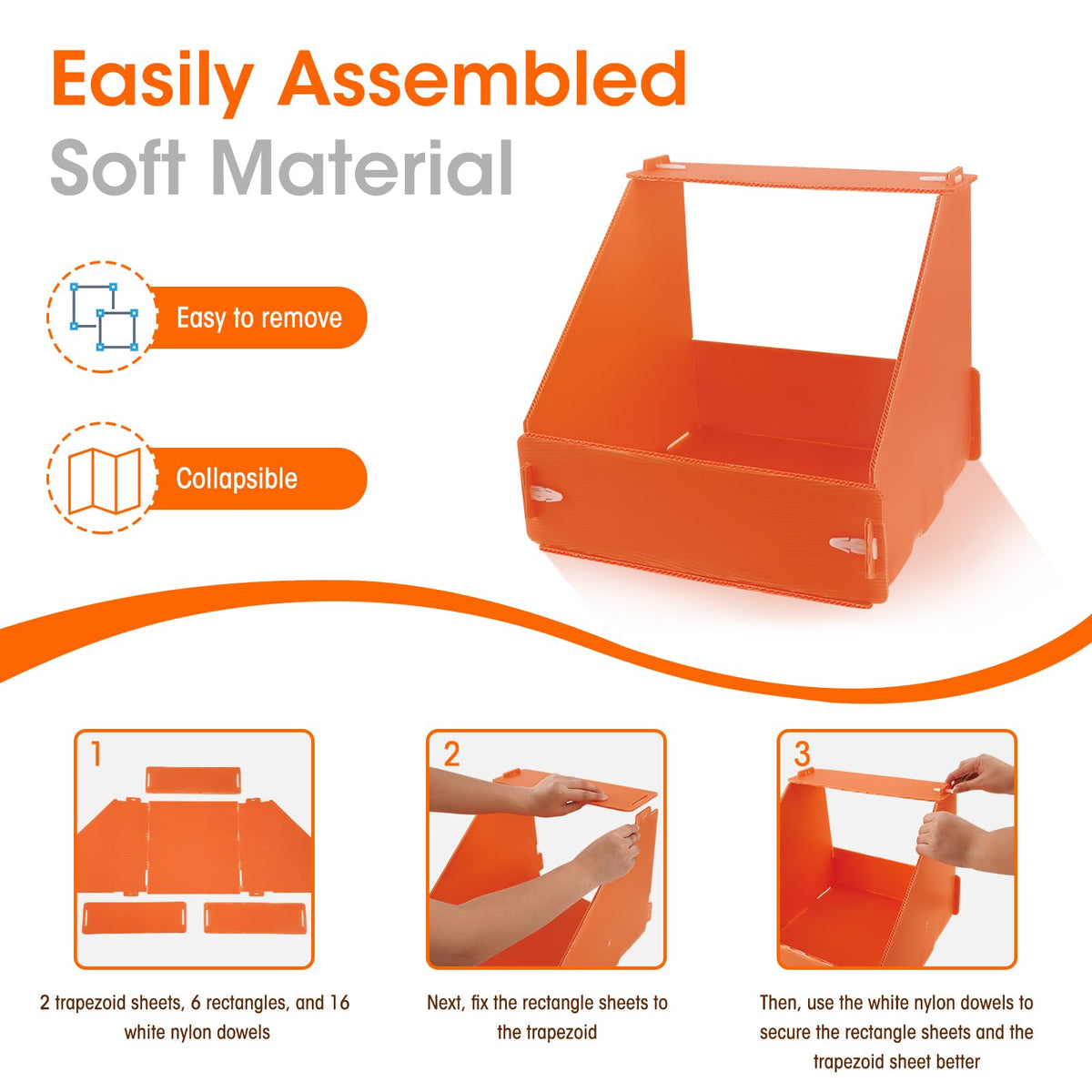 Touri nesting boxes made of durable PP material for long-lasting use.
