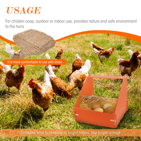 Touri chicken nesting boxes with Velcro attachment for quick setup.