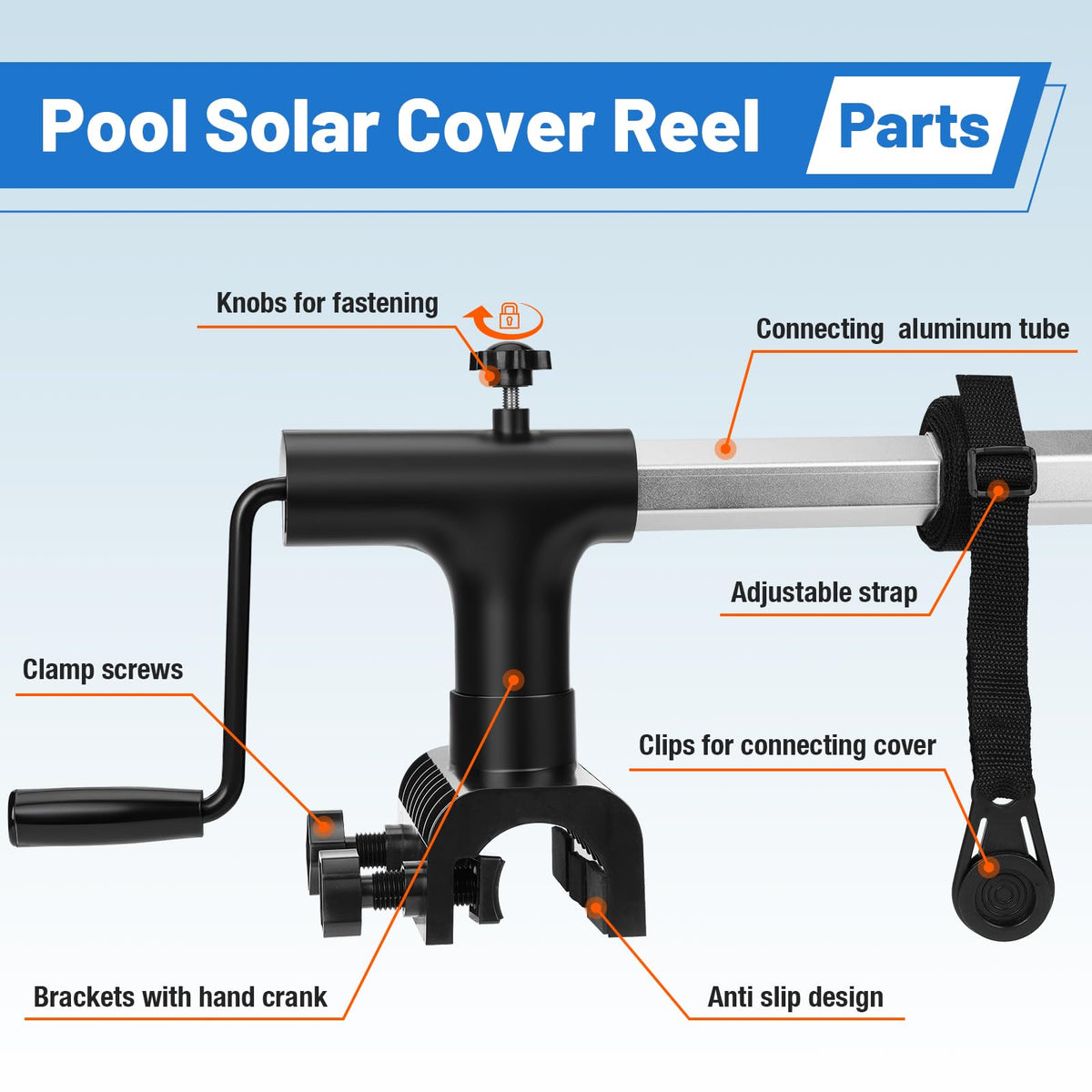 Touri reel compatible with various pool shapes for versatile use.