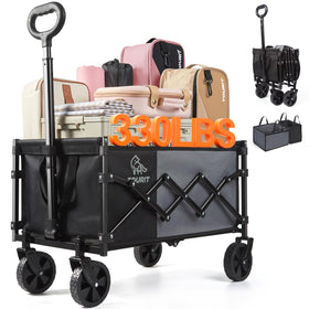 TOURIT foldable wagon with all-terrain wheels for easy beach and park transport.