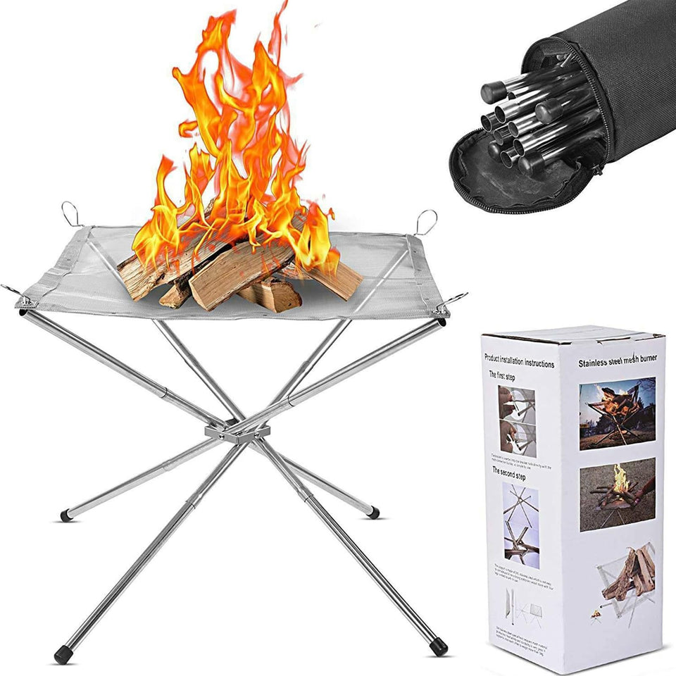 TourKing 22-inch portable fire pit with carrying bag enables easy transport for outdoor adventures