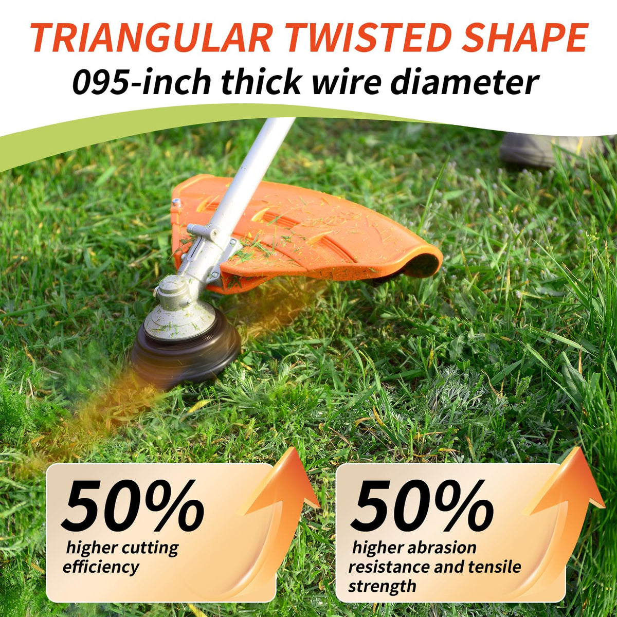 Toussaint abrasion-resistant nylon line durable against heat and debris