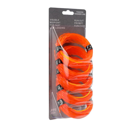 Toussaint dual-color trimmer line showing fast center positioning for quick changes