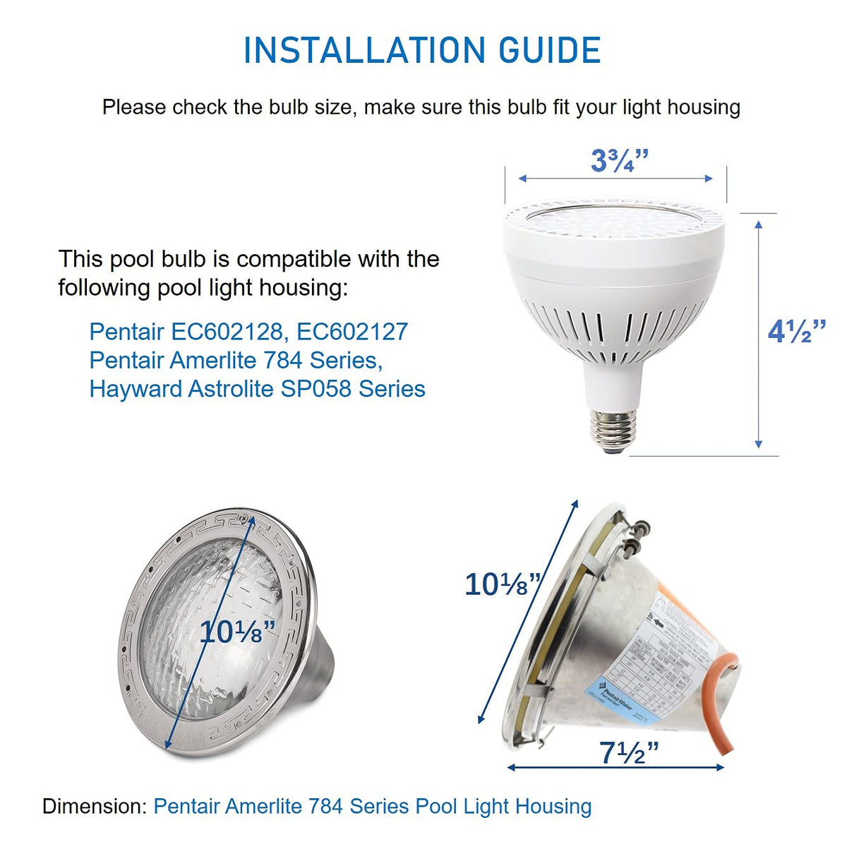 Hayward Astrolite SP058/SP057 compatibility for diverse fixtures