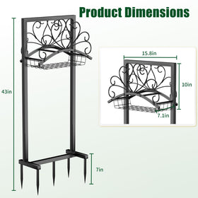 TOVEYI hose holder with detachable basket demonstrates practical storage while staying weather resistant