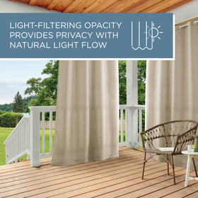 TOWN & COUNTRY BASICS Cabana curtain suited for both indoor and outdoor spaces.