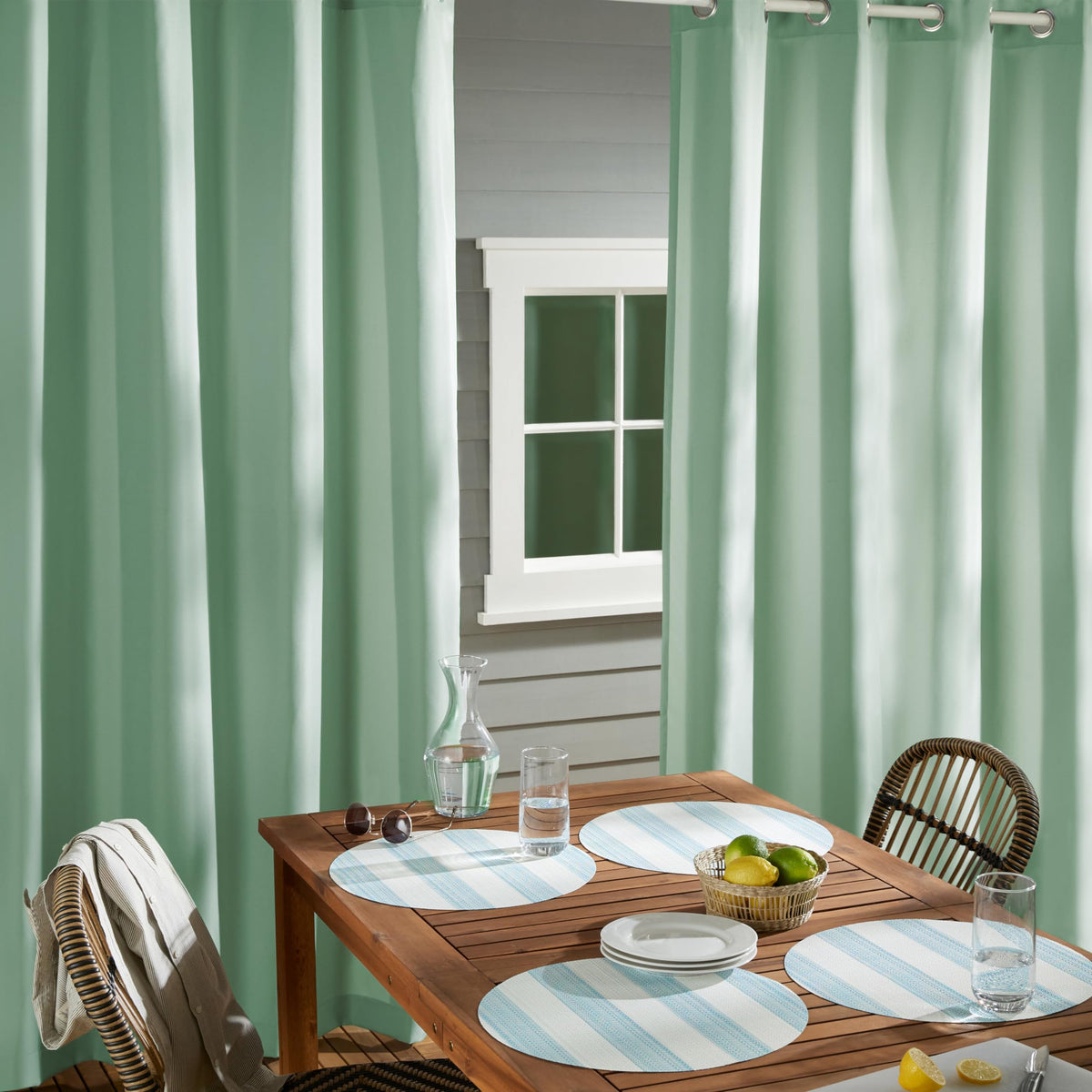 Water-repellent Cabana fabric protects outdoor panels from moisture
