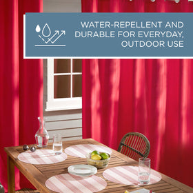 TOWN & COUNTRY BASICS Cabana eight stainless steel grommets for smooth operation.