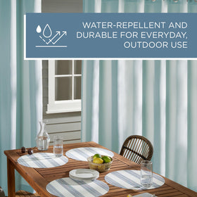 Two-panel set provides cohesive indoor-outdoor styling for patios and sunrooms.