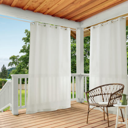 Town & Country Basics Cabana curtains in vanilla provide indoor/outdoor privacy with gentle light filtering.