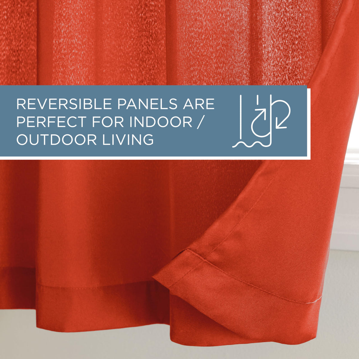 TOWN AND COUNTRY BASICS Mecca Orange panels fit rods up to 1.25 inches.