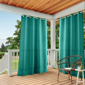 Town & Country Basics Cabana teal curtains front view highlights heavy drape