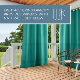 Town & Country Basics Cabana teal curtains texture close-up shows heavy fabric