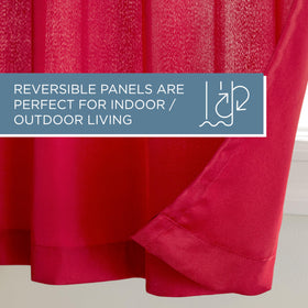 TOWN & COUNTRY BASICS Cabana textured polyester curtains designed for indoor and outdoor durability.