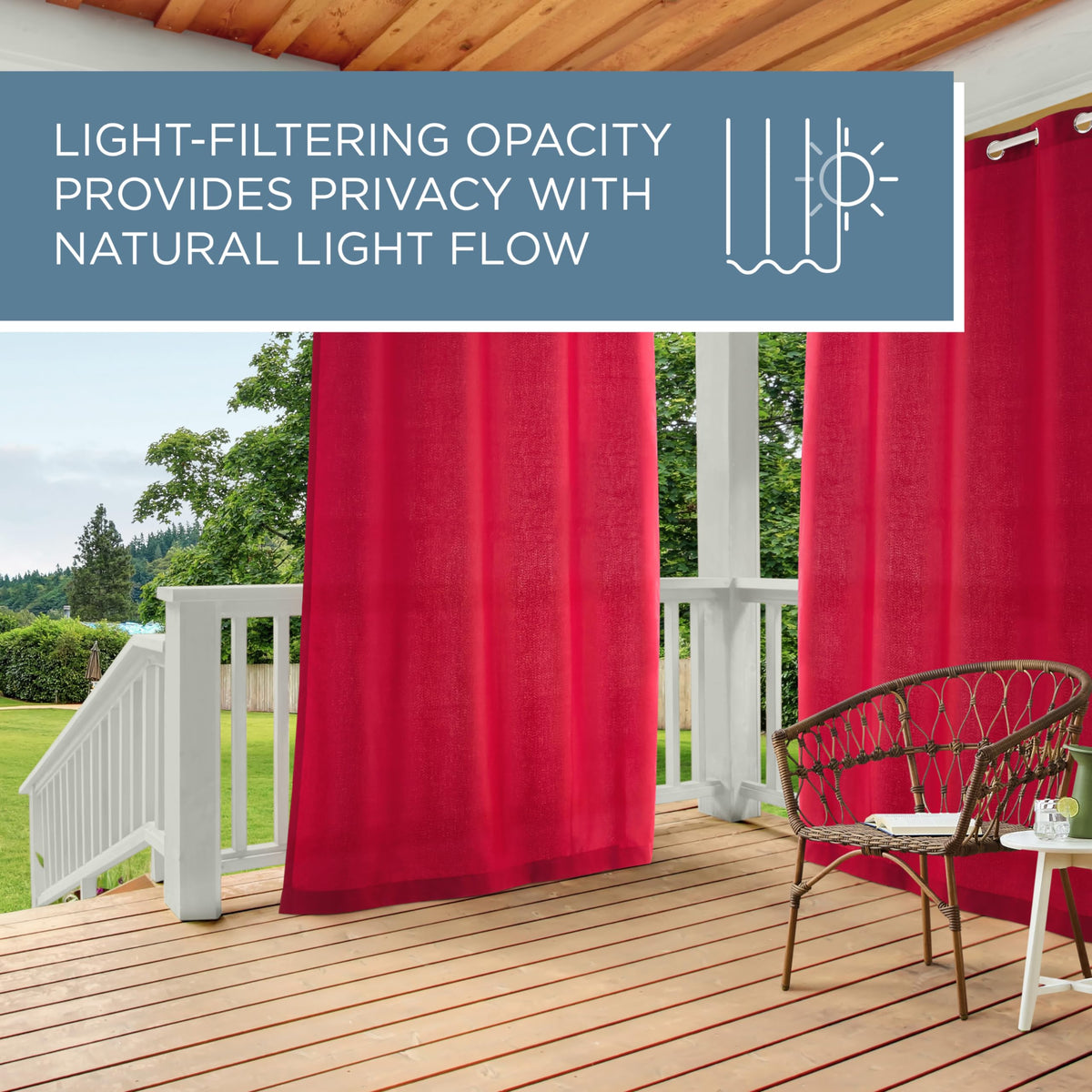 TOWN & COUNTRY BASICS Cabana two-pack curtain set for versatile coverage.