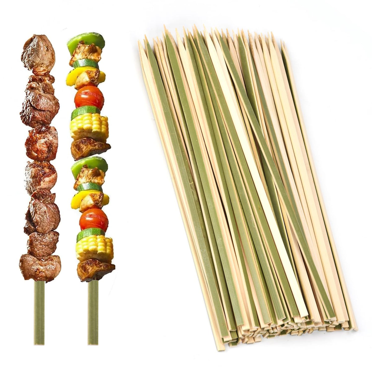 TOXINYUAN 12-inch flat wide bamboo skewer ready for grilling and kebabs