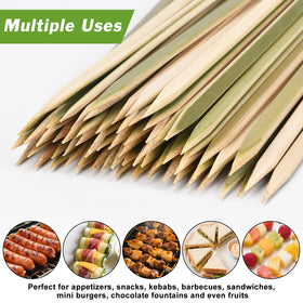 TOXINYUAN rectangular-cut bamboo skewers with sturdy handle for easy turning