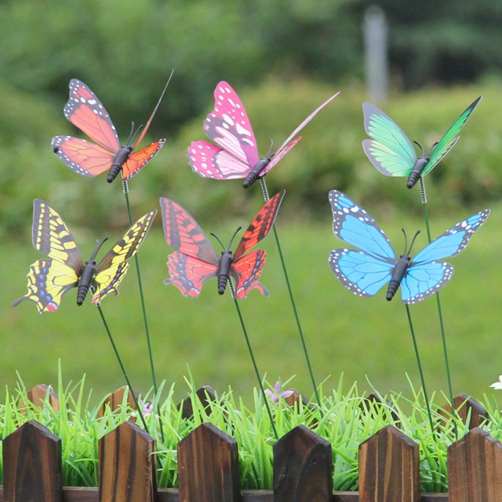 TOYANDONA butterfly stake flower-bed centerpiece for displays