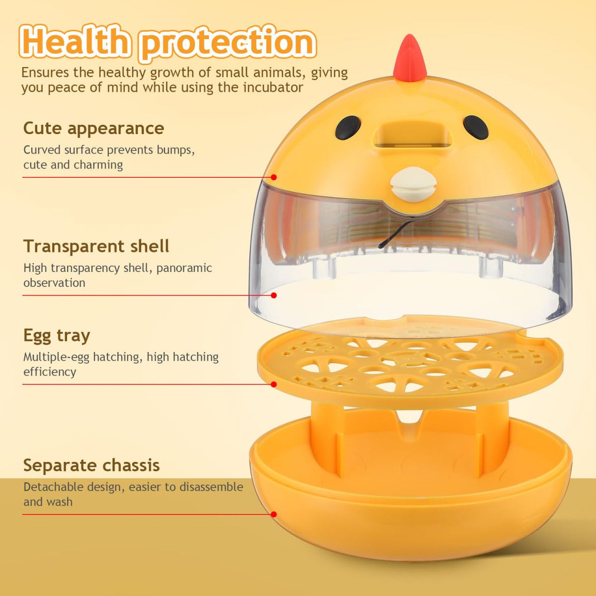 TOYANDONA compact 5-egg tray fits home setups and classrooms.