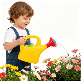TOYANDONA watering can with sunflower nozzle for playful garden watering.