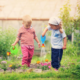 TOYANDONA lightweight water cans ideal for toddlers watering small plants.