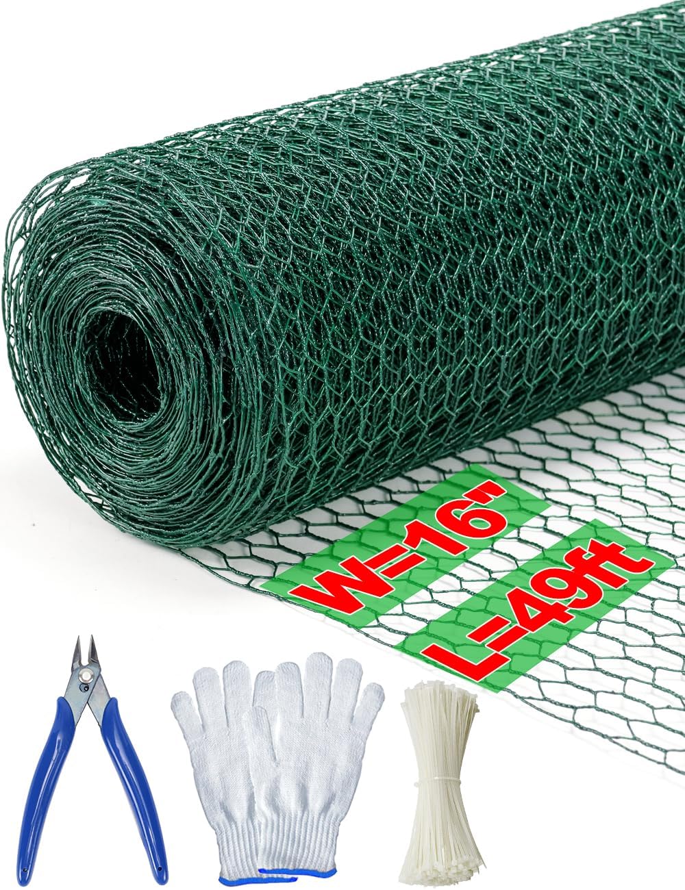 TOYPOPOR chicken wire roll 16x49ft showing hex mesh for durable outdoor use.