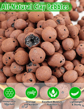 TOYPOPOR Leca pebbles closeup highlighting porous structure for aeration