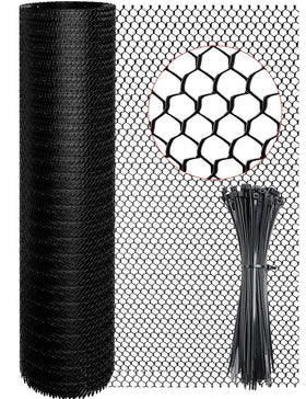 TOYPOPOR chicken wire mesh protects garden plants from pets and intruders.