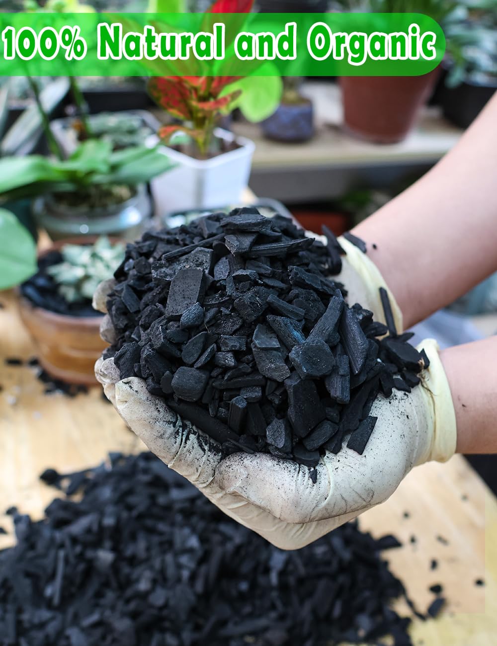 TOYPOPOR Horticultural Charcoal porous structure enhances soil aeration around roots.
