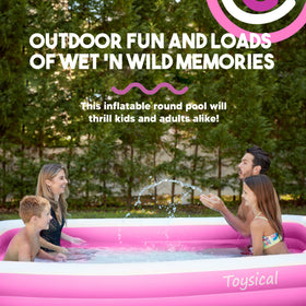 Toysical inflatable pool holds up to 312 gallons for large groups.