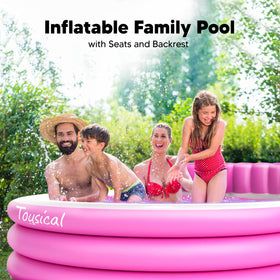 Toysical round lounge pool seat and backrest close-up highlighting built-in comfort.