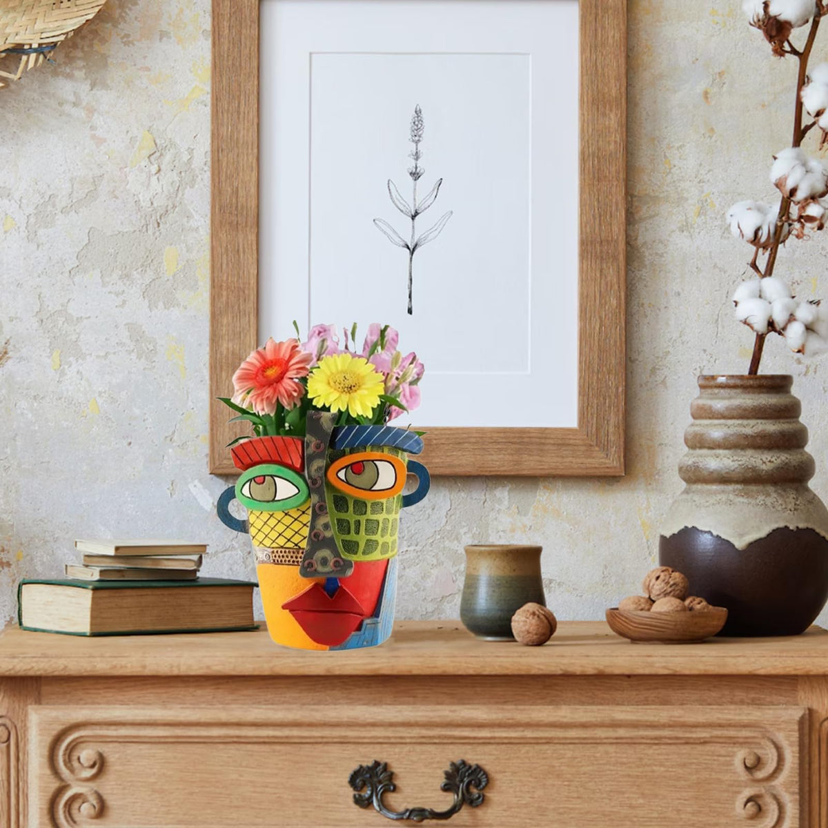 TOZLU Picasso brutalist abstract flower pot texture for modern spaces
