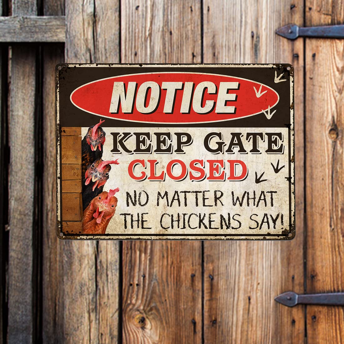 TP GLOBAL warning chicken sign aluminum rust-free for outdoor use