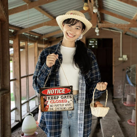 TP GLOBAL warning chicken sign weather-resistant design for all seasons
