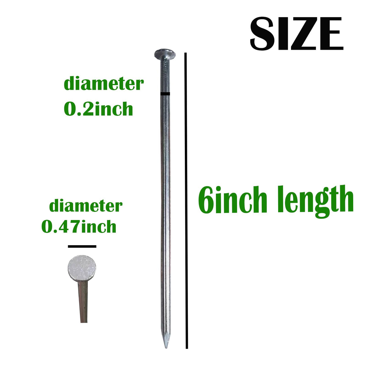 TPNEMGF galvanized tent spikes anchor tents on diverse terrains.