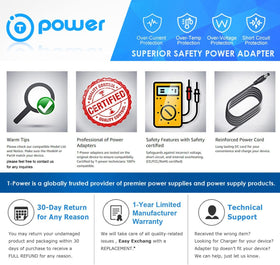 T POWER 12V charger cable and connector neatly organized for quick setup.