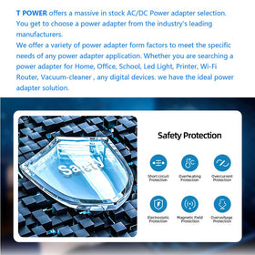 T POWER 12V charger packaged box display showing model compatibility.