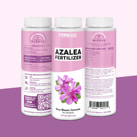 Container-grown azaleas thriving with TPS NUTRIENTS Azalea Fertilizer.
