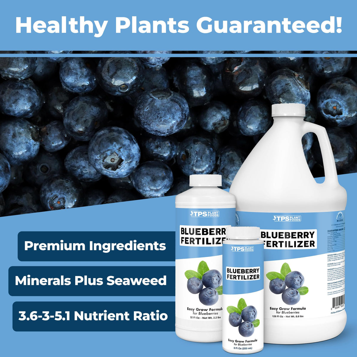 TPS NUTRIENTS Blueberry Fertilizer pour spout for even garden application
