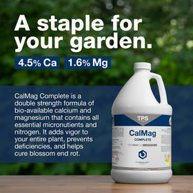 TPS NUTRIENTS Cal-Mag Complete label close-up highlighting calcium and magnesium support for roots