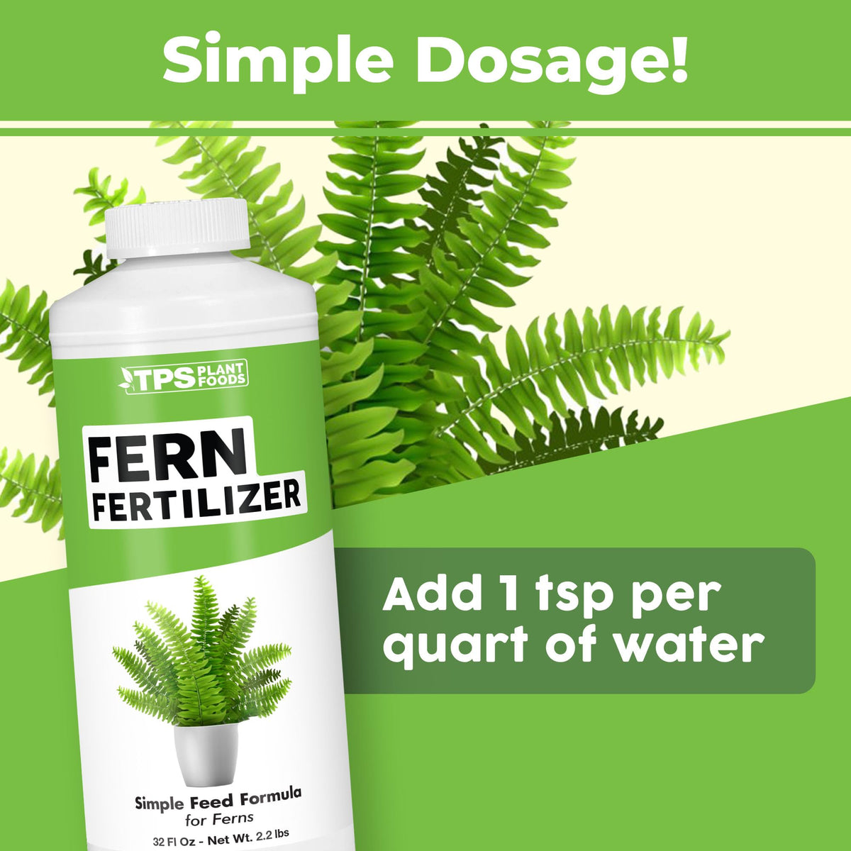 TPS Nutrients Fern Fertilizer promotes lush green fronds on ferns