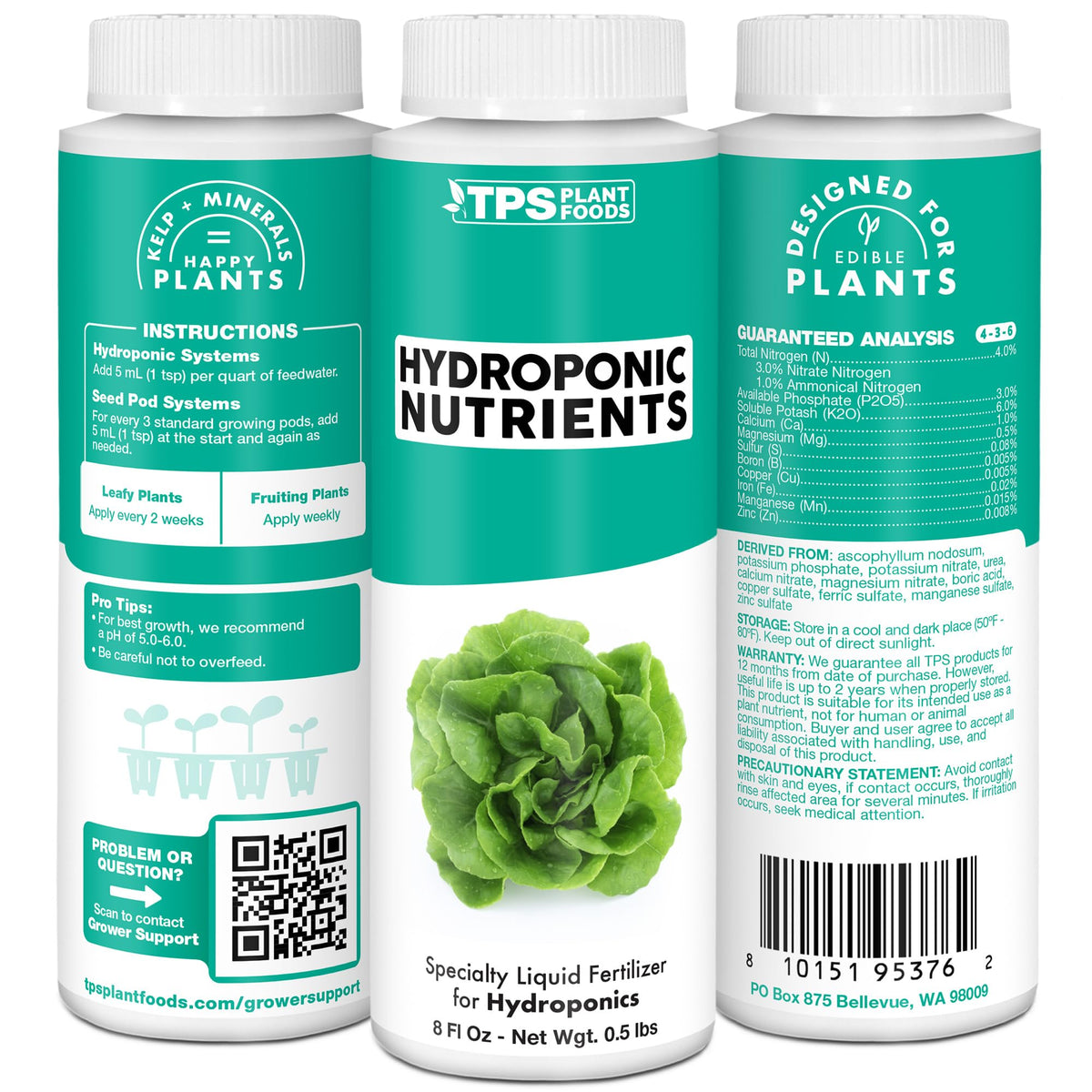 TPS NUTRIENTS made-in-usa formula ensures consistent nourishment for hydroponic systems.