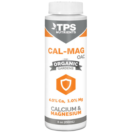 TPS NUTRIENTS Organic Cal-Mag OAC bottle supports balanced nutrition and steady growth.